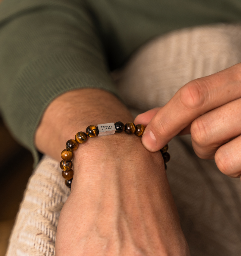 Kralenarmband Heren | Tijgeroog