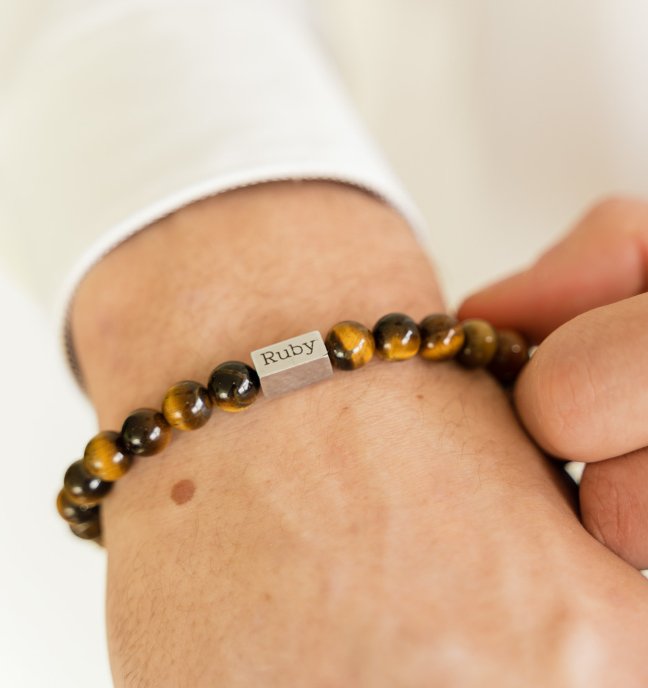 Armband Jongens met Kralen | Tijgeroog