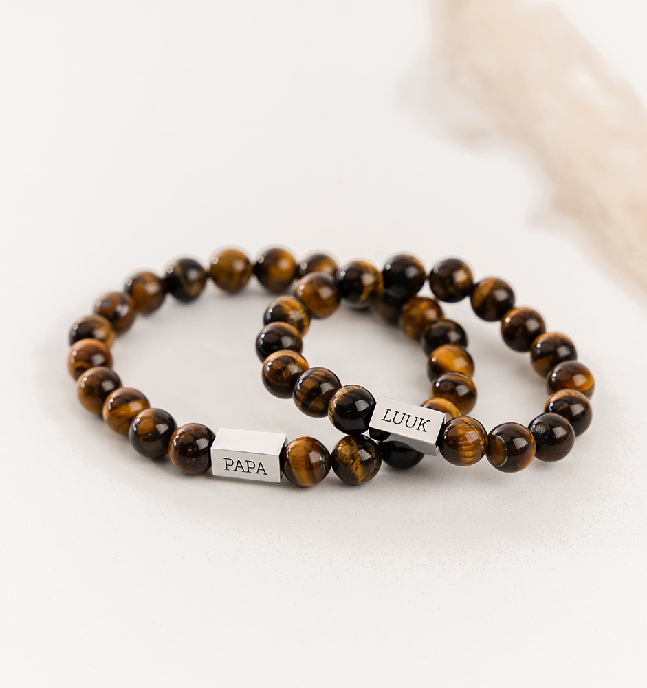 Armband Jongens met Kralen | Tijgeroog