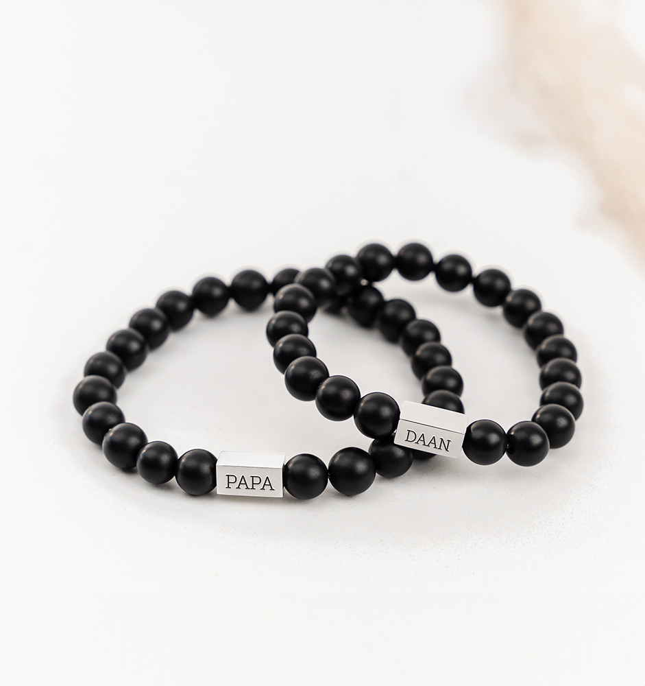 Armband Jongens met Kralen | Zwart