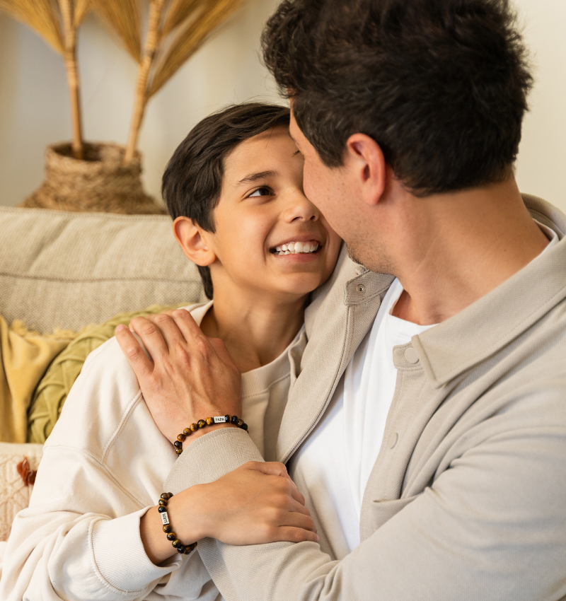 Kralenarmband Vader Zoon Set | Tijgeroog