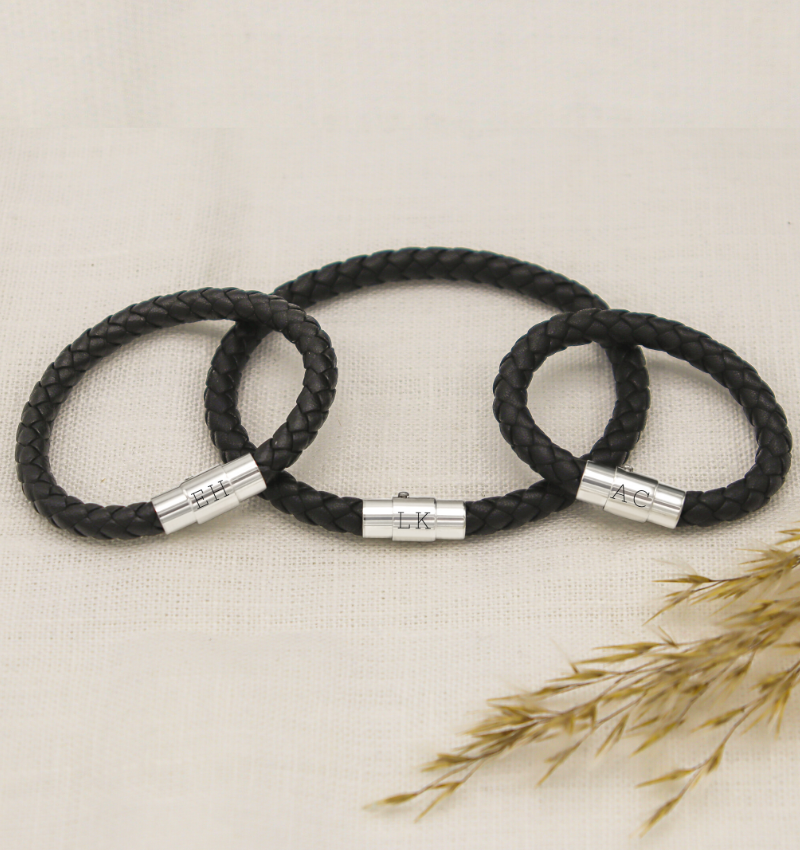 Leren Armband Papa met 2 Zonen | met Gravure