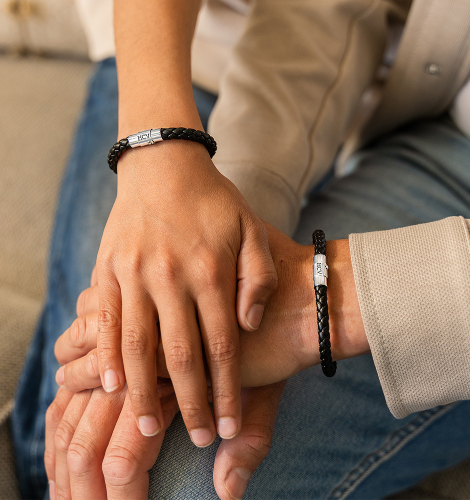 Leren Armband Papa met 2 Zonen | met Gravure