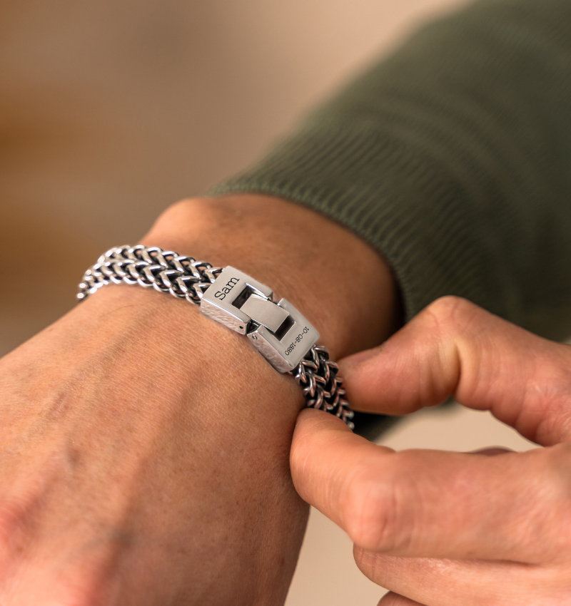 Armband Heren 'Schakel' I Met gravure