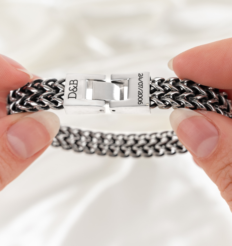 Armband Heren 'Schakel' I Met gravure