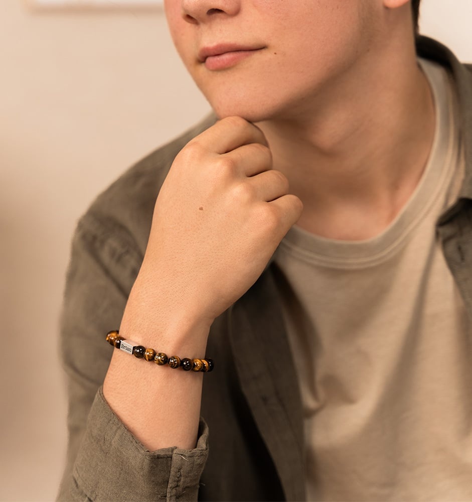 Kralenarmbanden Set Vader en Zonen | Tijgeroog