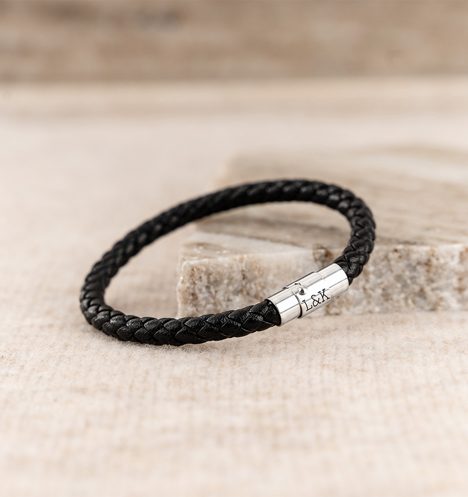 Leren Armband Jongens met Initialen