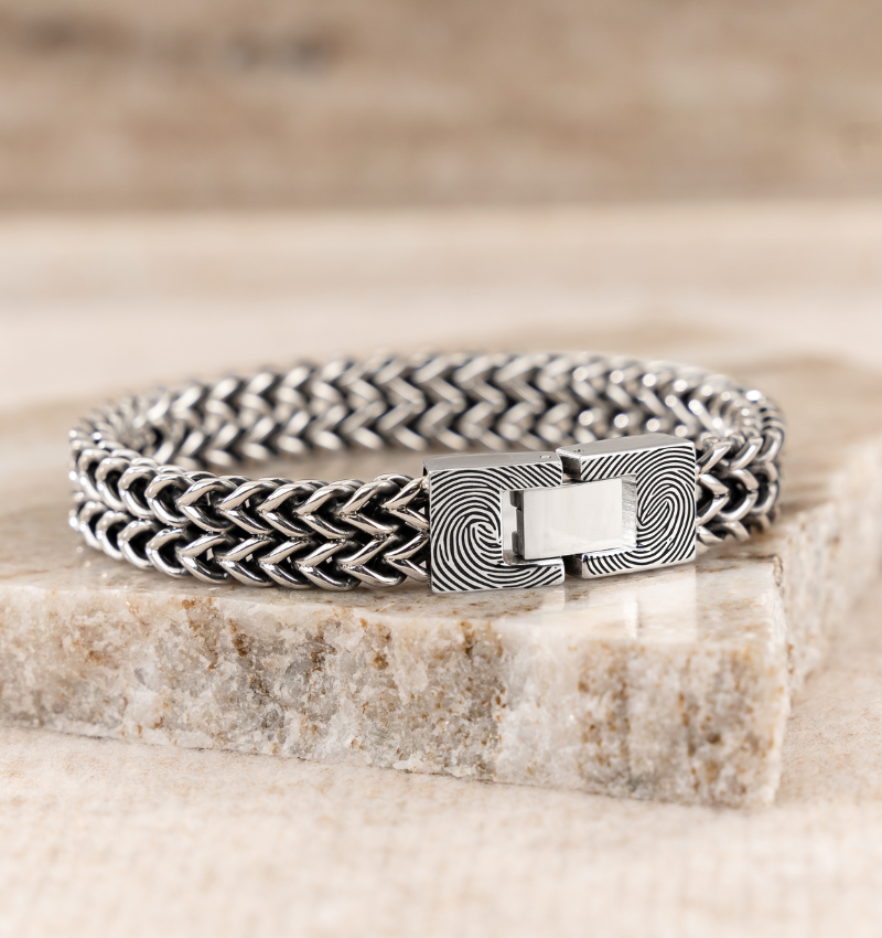 Armband Heren met Vingerafdruk 'Schakel'