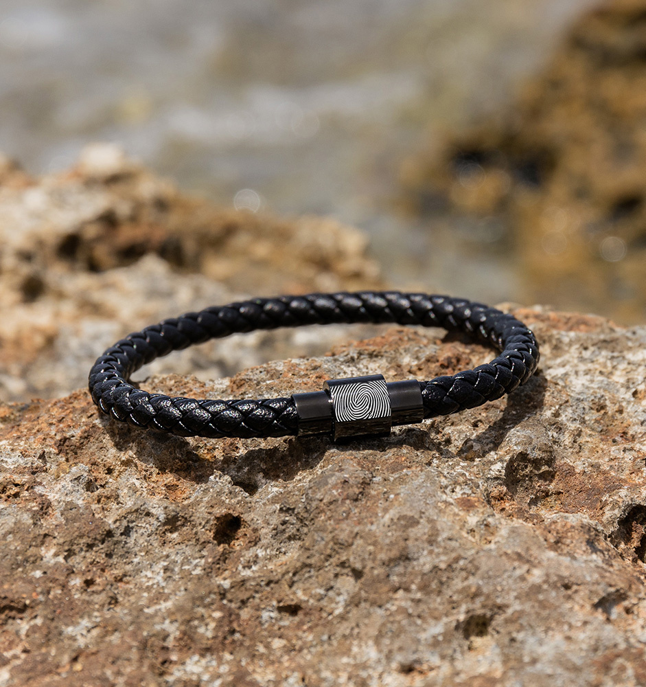 Armband met Vingerafdruk Heren | Zwart