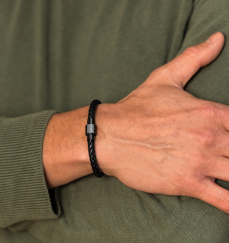 Armband met Vingerafdruk Heren | Zwart