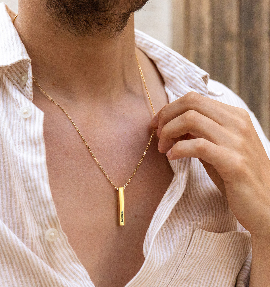Mannen Ketting met naam 'Bar' | Zilver