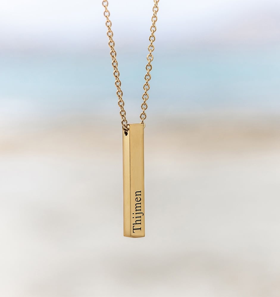 Mannen Ketting met naam 'Bar' | Goud