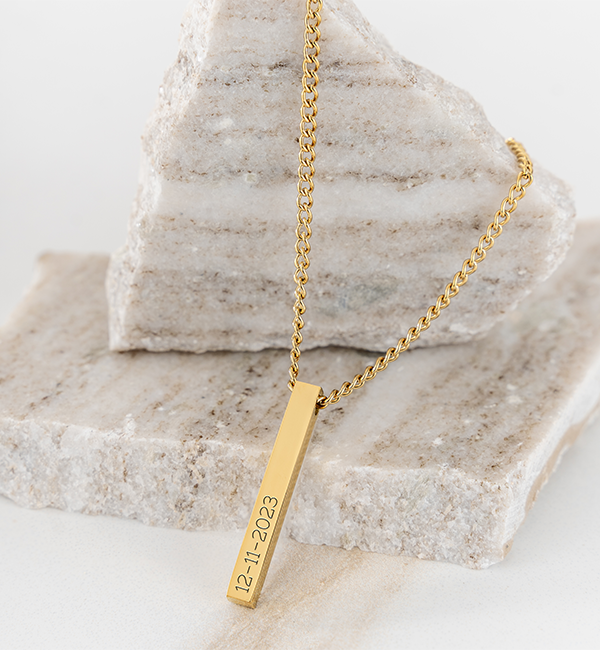 Mannen Ketting 'Statement Bar' | Goud