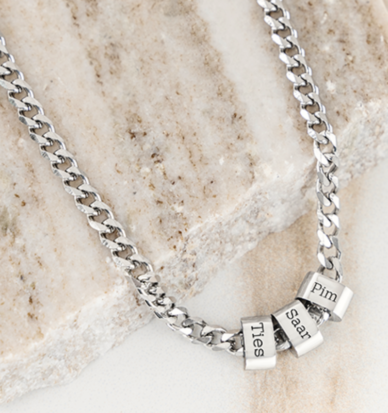 Schakelketting Cuban Link met 3 namen