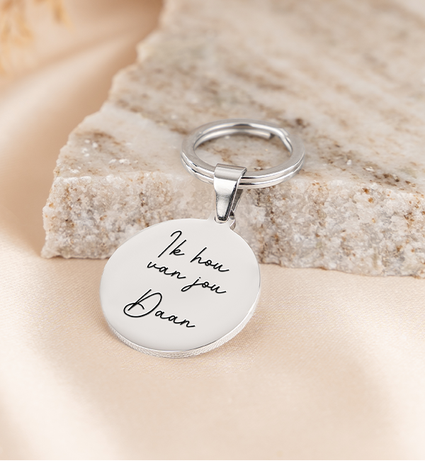 Sleutelhanger met Naam 'Disc' | Eigen handschrift