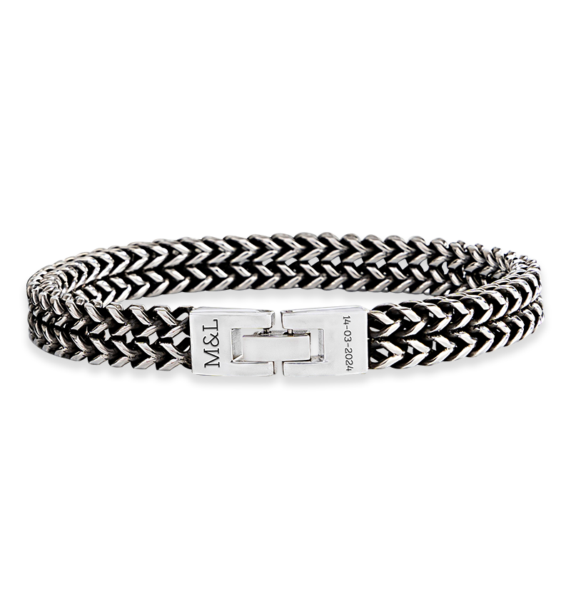 Armband Heren 'Schakel' I Met gravure