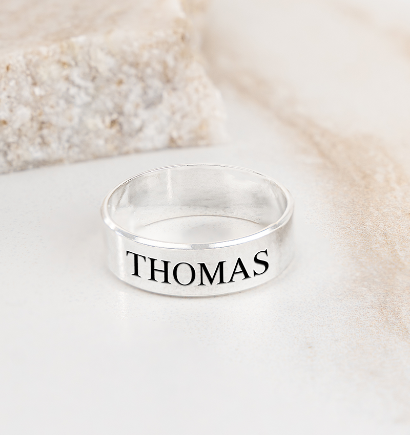 Zilveren Ring Heren met Gravure | 5 mm