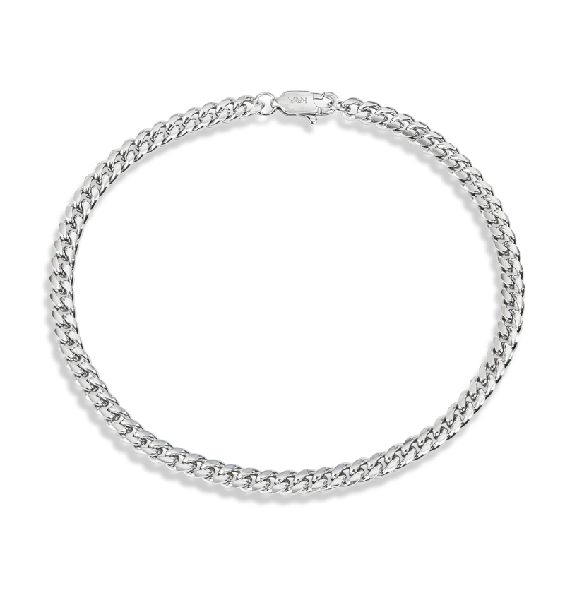 Heren Schakelarmband Cuban Link Zilver I 4 mm