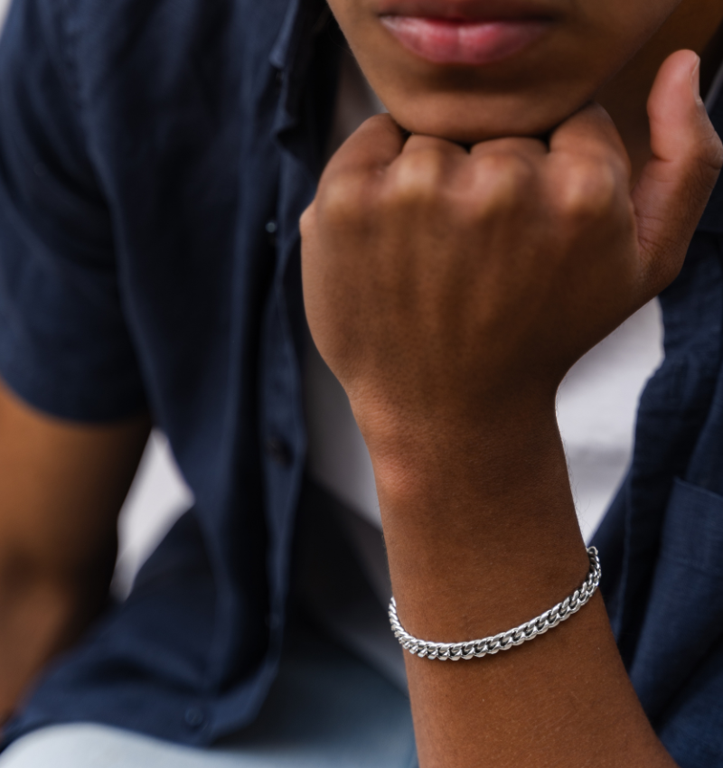 Heren Schakelarmband Cuban Link Zilver I 6 mm