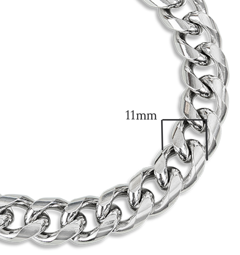 Heren Schakelarmband Cuban Link Zilver I 11 mm