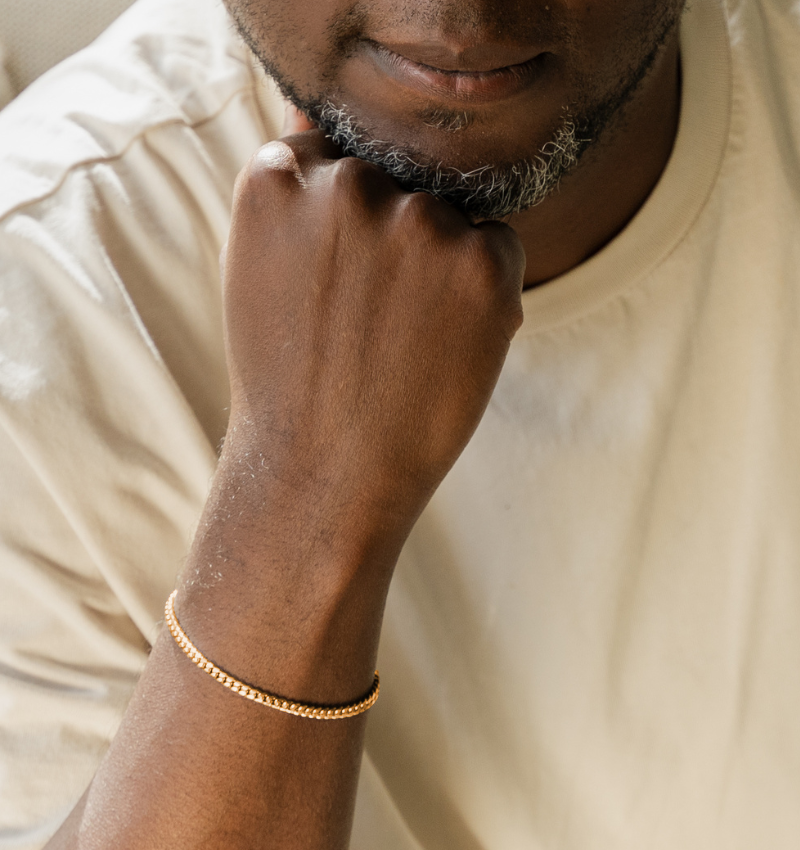 Heren Schakelarmband Cuban Link Goud I 4 mm