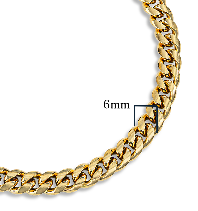 Heren Schakelarmband Cuban Link Goud I 6 mm