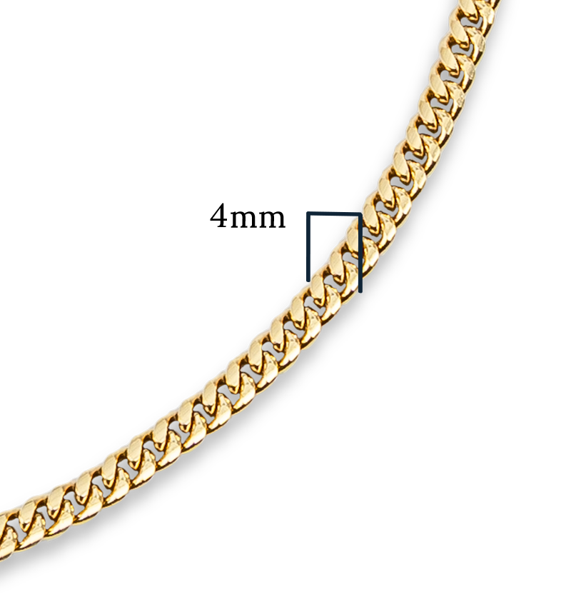 Schakelketting Cuban Link Goud I 4 mm