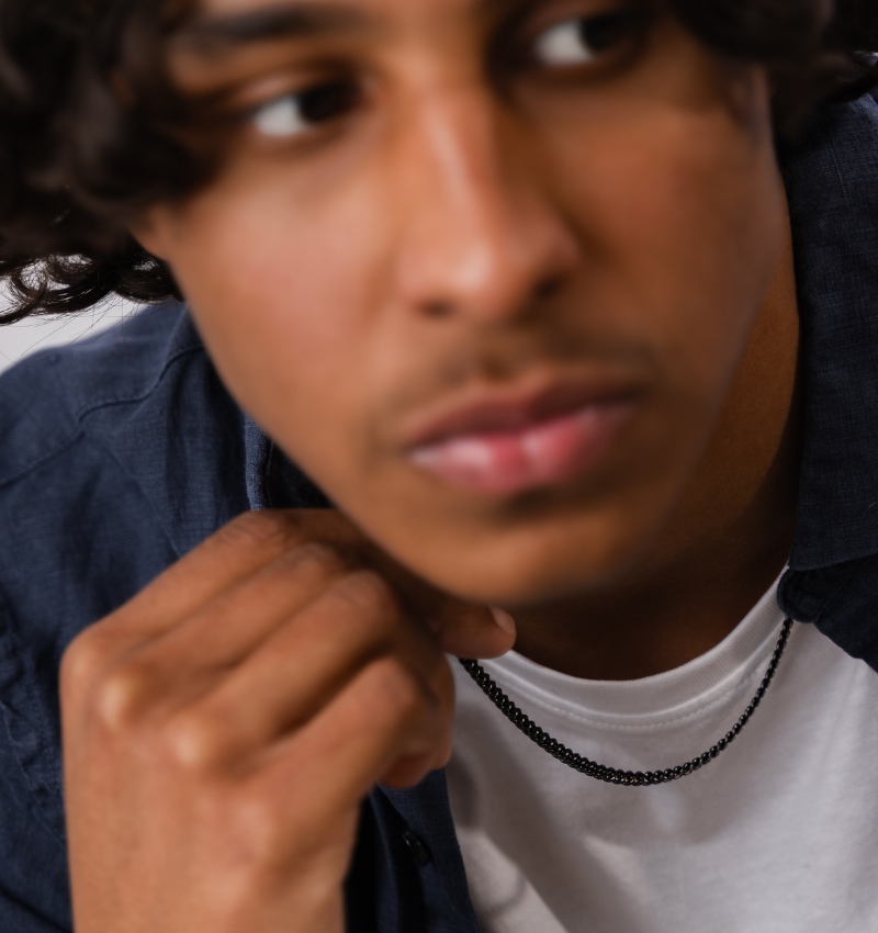 Schakelketting Cuban Link Zwart I 4 mm