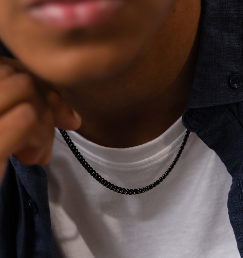 Schakelketting Cuban Link Zwart I 4 mm