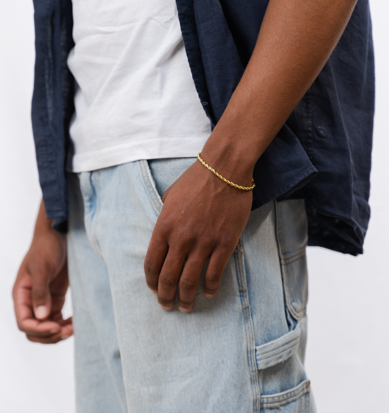 Gouden Armband Heren Twisted I 3 mm