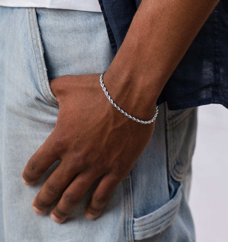 Zilveren Armband Heren Twisted I 3 mm