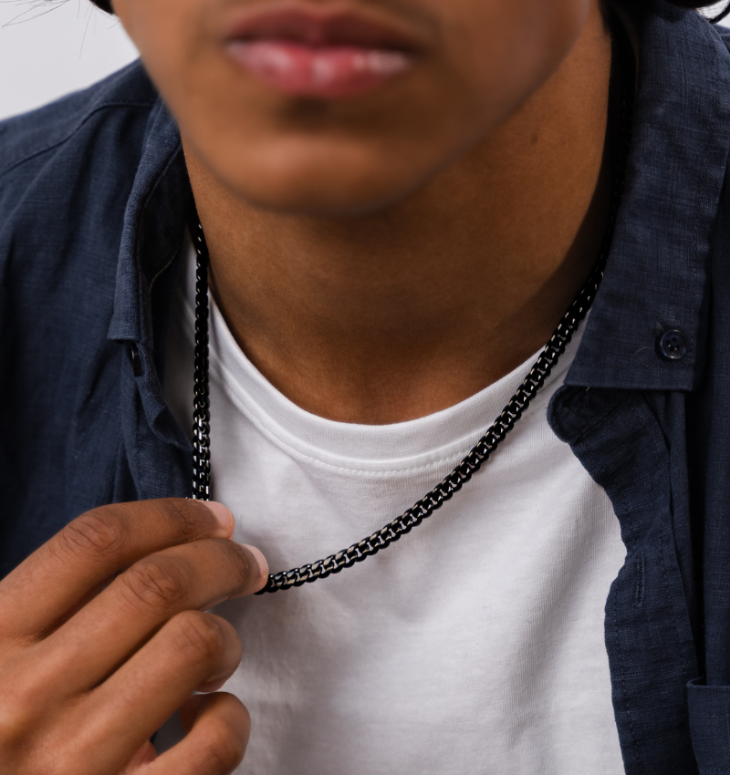 Schakelketting & Armband Cuban Zwart | 6 mm