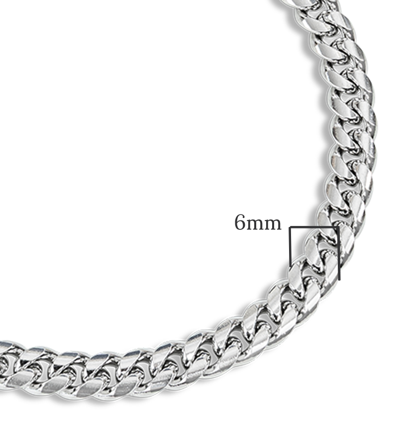 Schakelketting & Armband Cuban Zilver | 6 mm