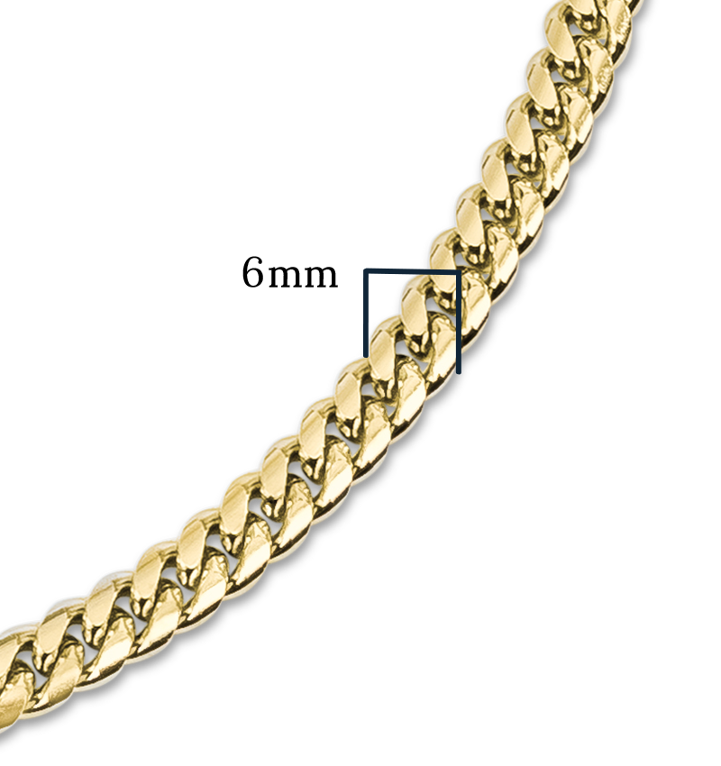 Schakelketting & Armband Cuban Link Goud |  6 mm