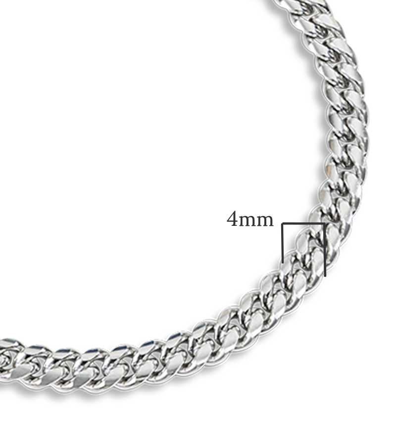 Armband Vader Zoon Set Cuban Link Zilver | 4 mm