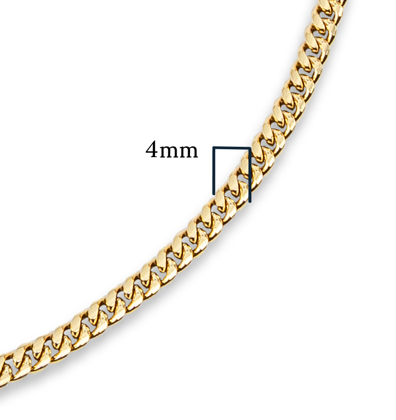 Armband Vader Zoon Set Cuban Link Goud | 4 mm