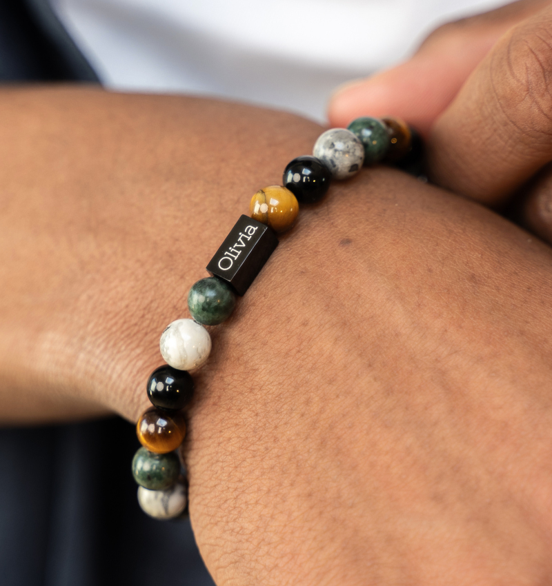 Kralenarmband Heren met initialen | Mixed