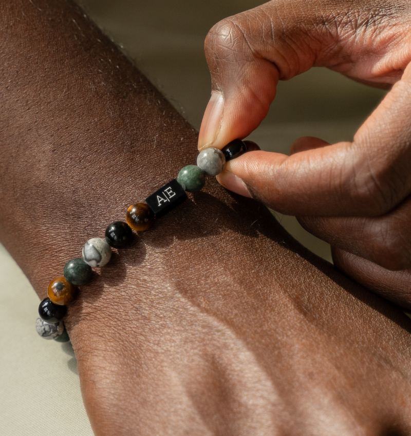 Kralenarmband Heren met initialen | Mixed