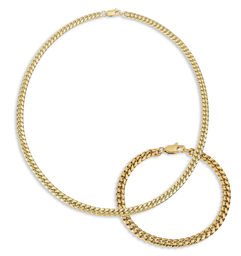 KAYA sieraden Schakelketting & Armband Cuban Link Goud | 6 mm
