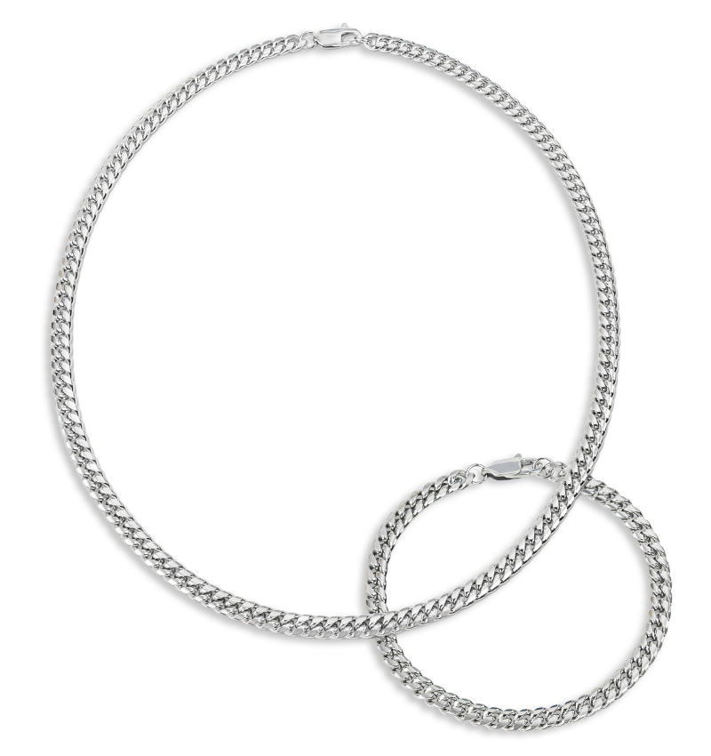 Schakelketting & Armband Cuban Zilver | 6 mm