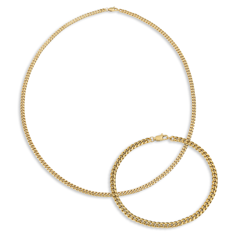 KAYA sieraden Schakelketting & Armband Cuban Goud I 4 mm