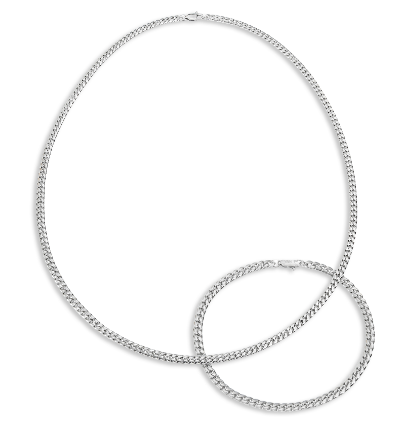 KAYA sieraden Schakelketting & Armband Cuban Zilver I 4 mm