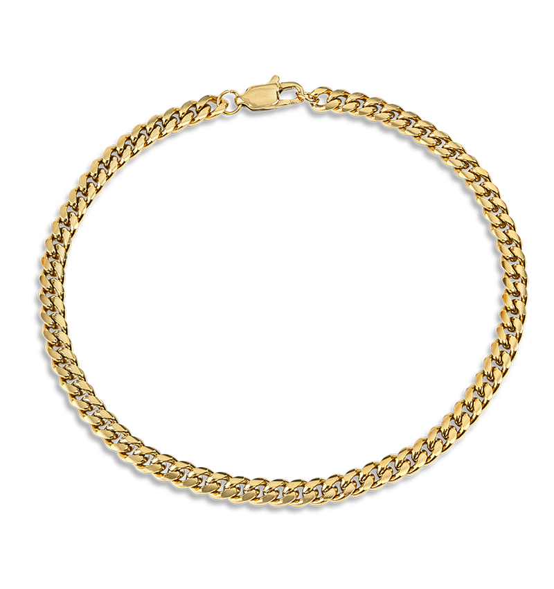 KAYA sieraden Schakelarmband Cuban Link Goud I 4 mm
