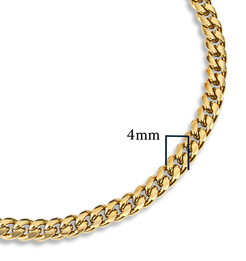 Heren Schakelarmband Cuban Link Goud I 4 mm