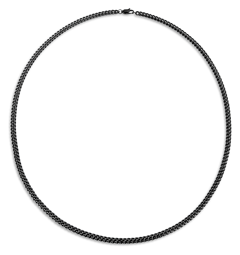 KAYA sieraden Schakelketting Cuban Link Zwart I 4 mm