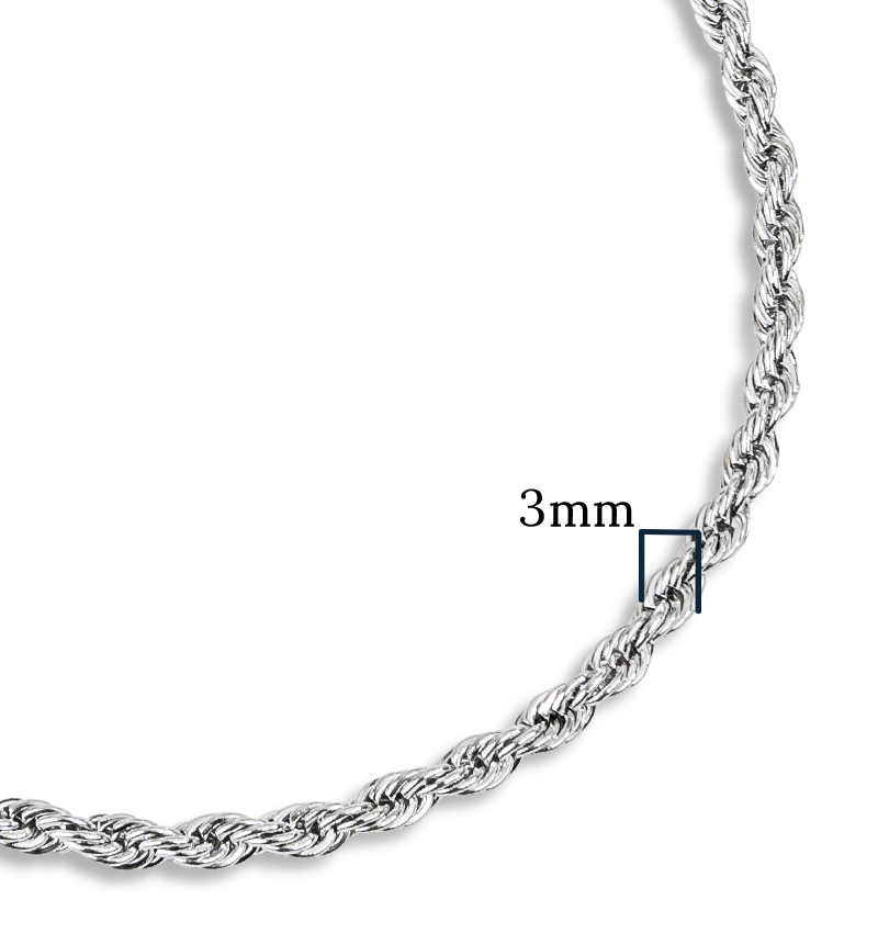 Zilveren Armband Heren Twisted I 3 mm