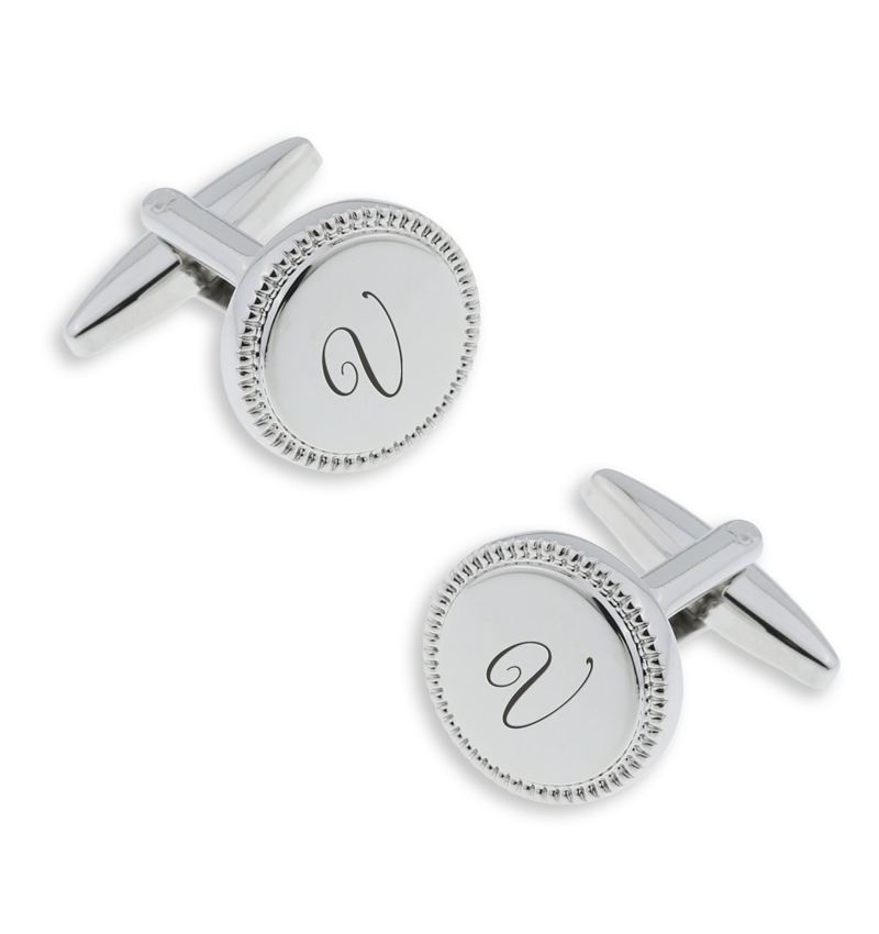 Gepersonaliseerde Manchetknopen 'Beaded' I Zilver