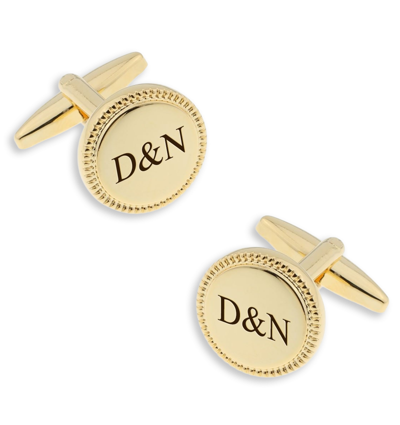 Gepersonaliseerde Manchetknopen 'Beaded' I Goud