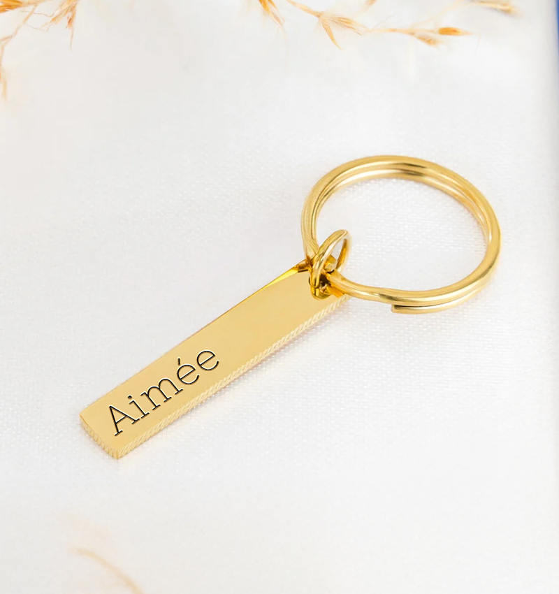 Naam Sleutelhanger | 1 naam | Goud