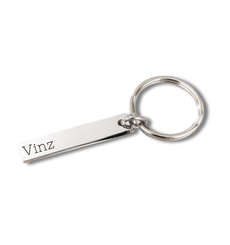 Naam Sleutelhanger | 1 naam | Zilver